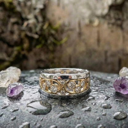 Vintage Gold & Silver Ivy Zirconia Ring
