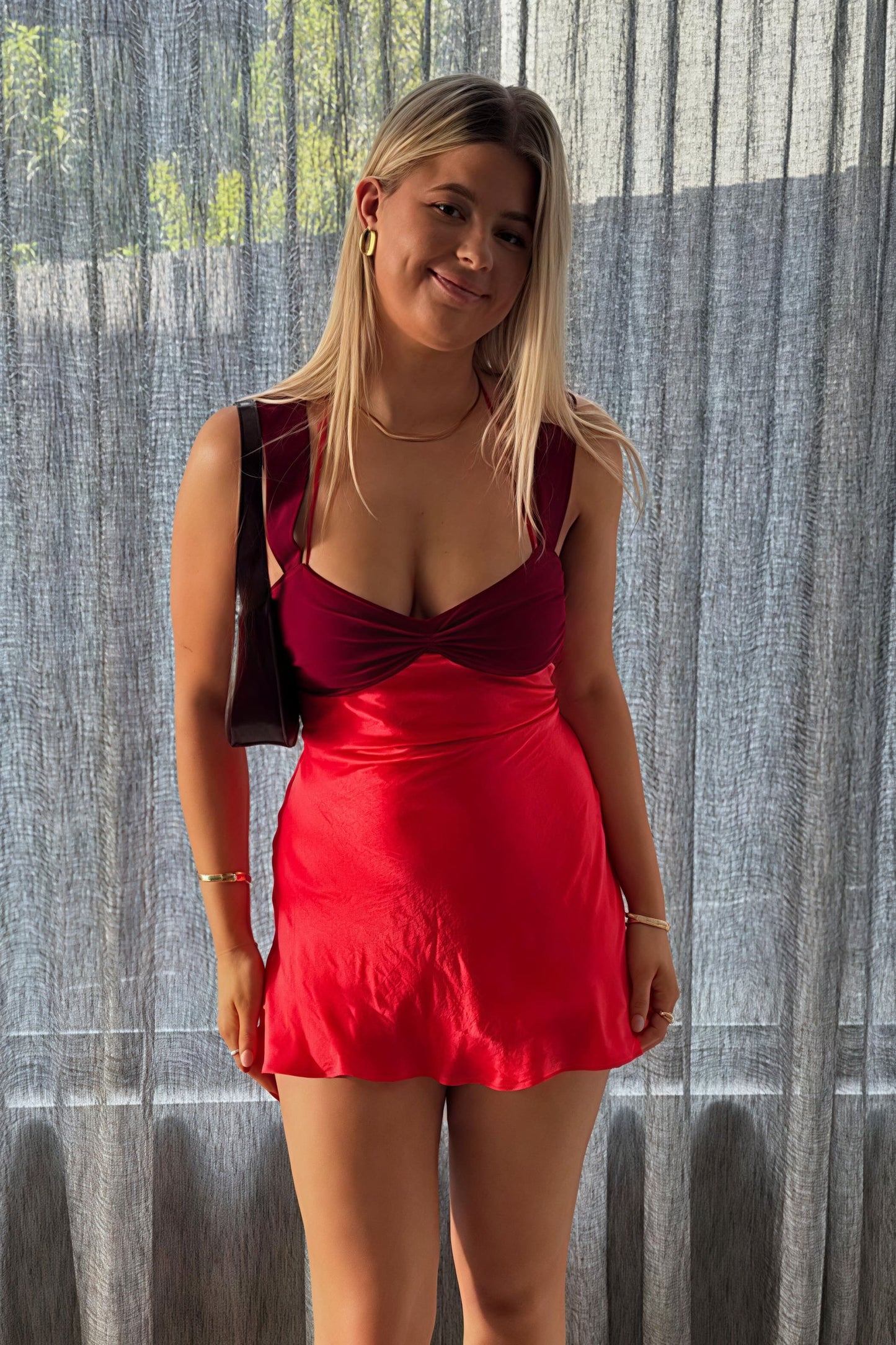Cami Backless Satin Mini Dress