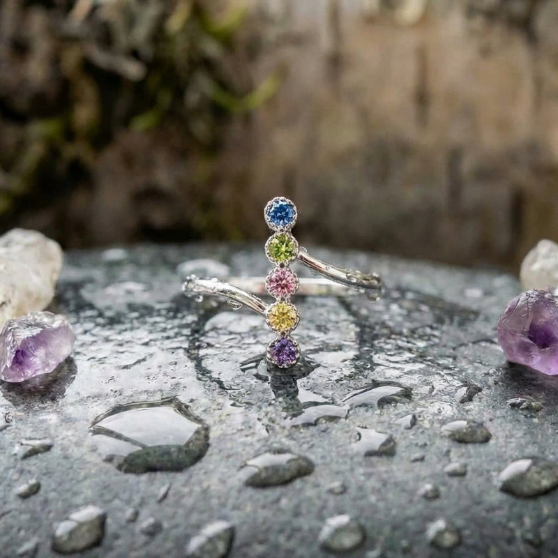 Elegant Colorful Cubic Zirconia Ring
