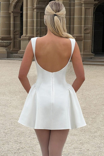 Sleeveless Backless Mini Dress