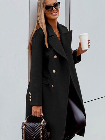 Color Simple Mid-length Coat