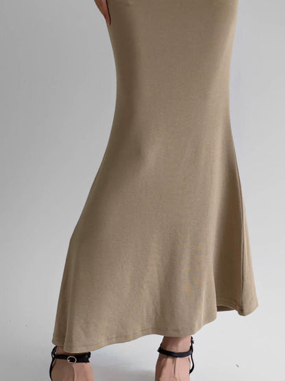 Pleated Mid-length Fishtail Skirt