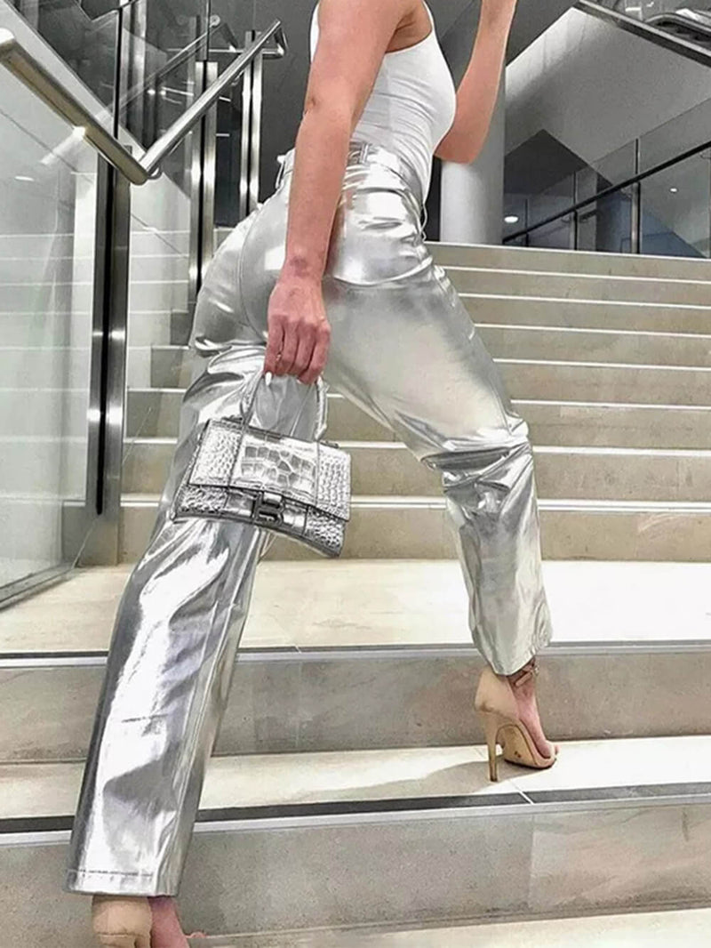 Fashionable Pu Leather Pants