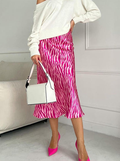 French Print Fashionable Fishtail Skirt