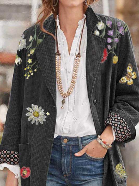 Loose Lapel Mid-length Coat