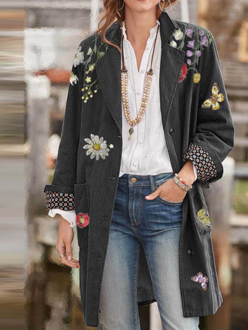 Loose Lapel Mid-length Coat