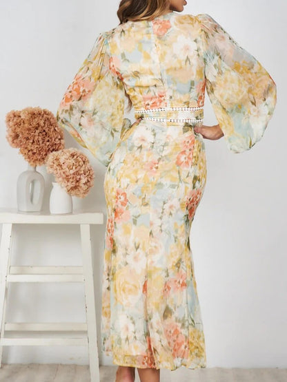 Fleur - Delicate Print Midi Dress