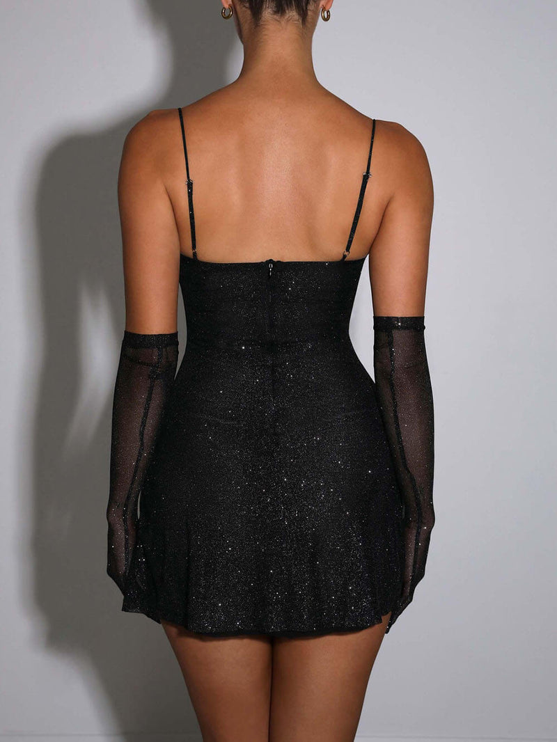 Celestial-night Glitter Mini Dress
