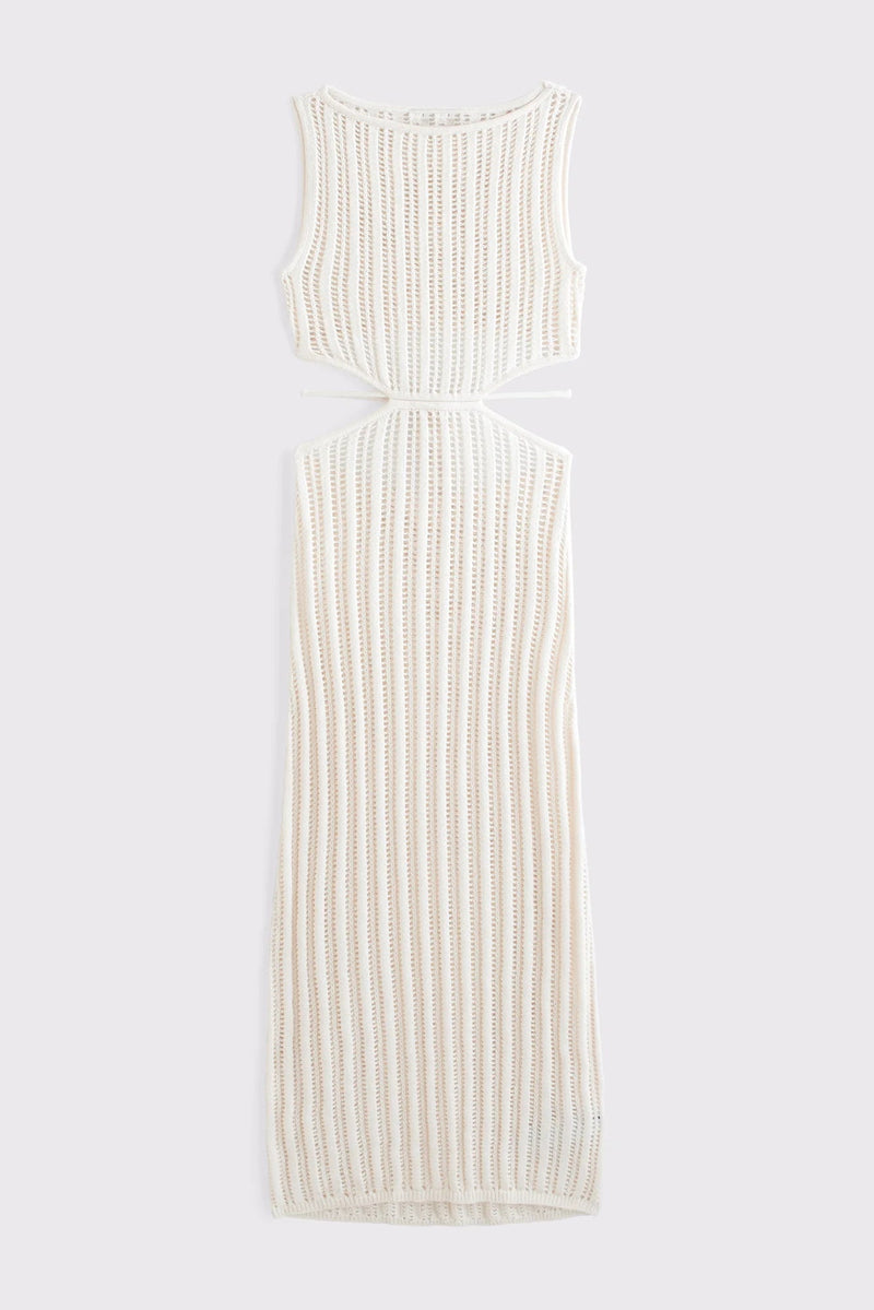 Crochet-style Cutout Maxi Dress Coverup