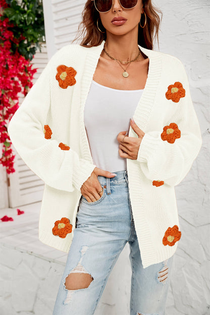 Fall in Daisy Oversized Knit Cardigan