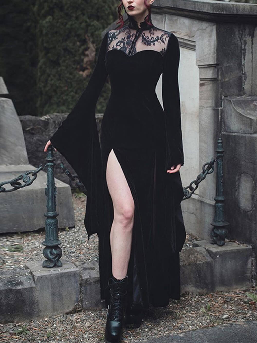 Halloween Slit Skirt Witch Maxi Dress
