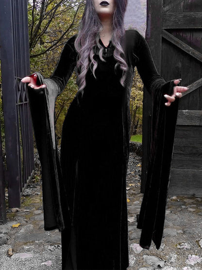 Halloween Slit Skirt Witch Maxi Dress