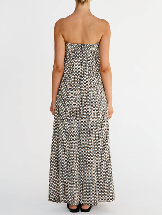 Diamond Print Maxi Dress