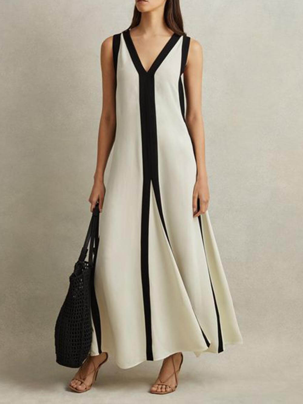 Reversible Style Colorblock A-line Maxi Dress