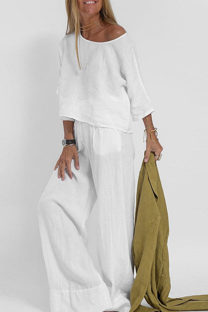 Color Half Sleeve Cotton Shirt Pants Set