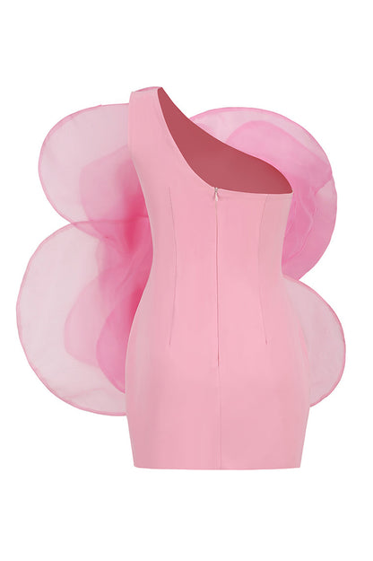 Tina One Shoulder Applique Mini Dress