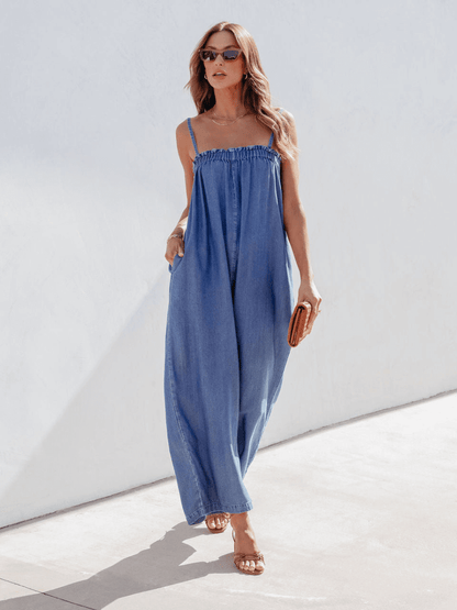 Coronado Side Pocketed Denim Jumpsuit