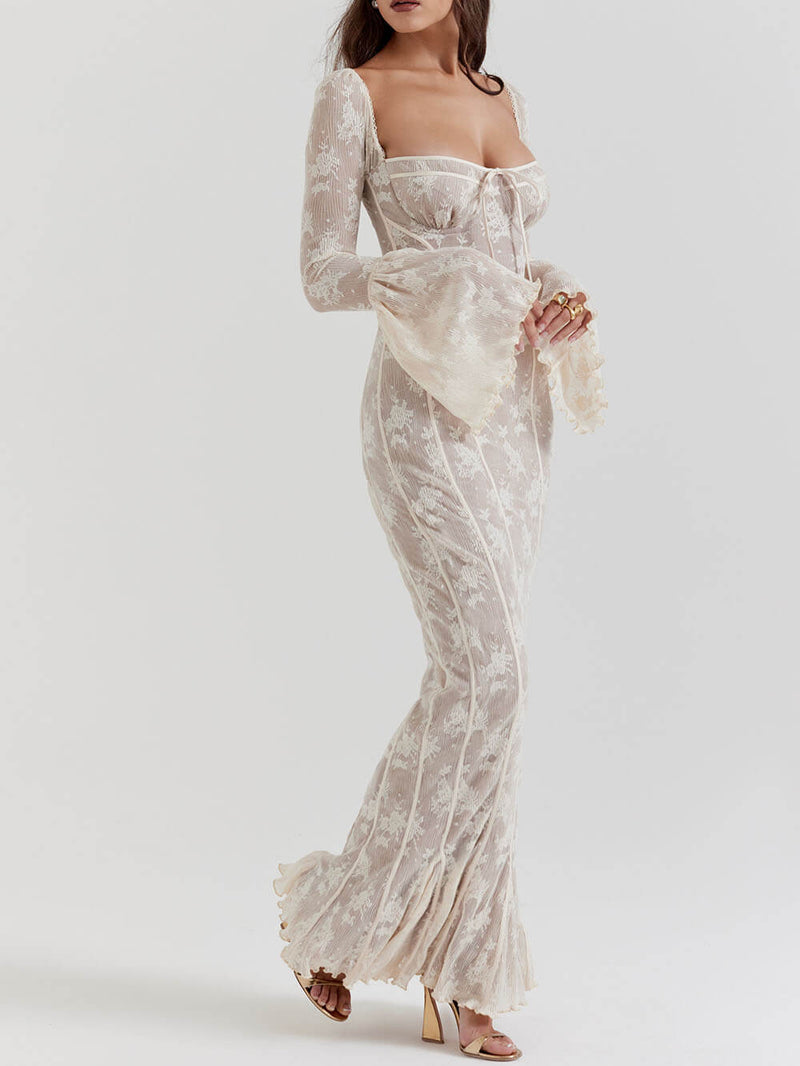 Cream Lace Maxi Dress