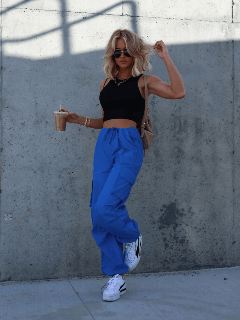 Arnie Nylon Cargo Pants - Blue