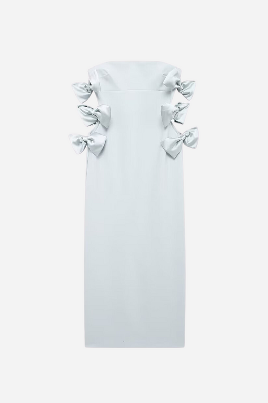 Strapless Bow Hollow Mini Dress