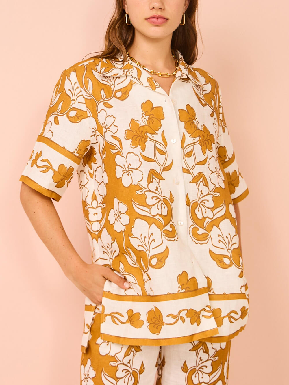 Print Short Sleeve Pants Set