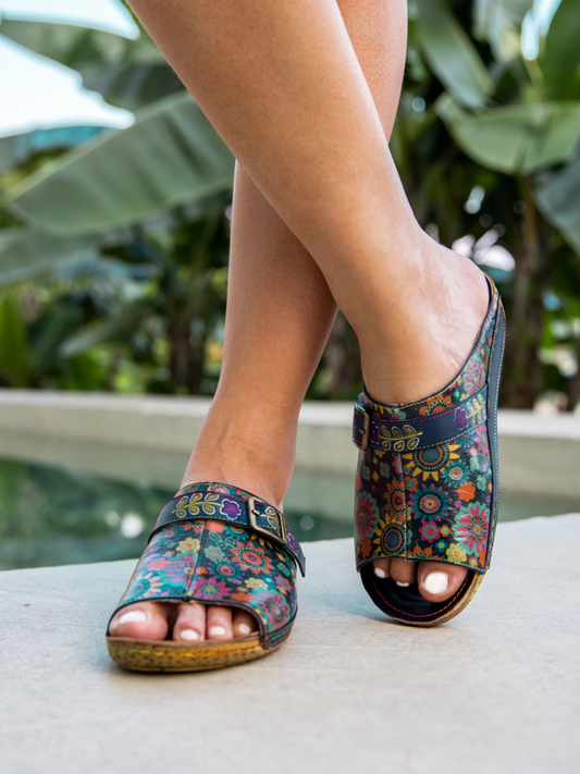 Soffia | Elsinore Printed Leather Sandal