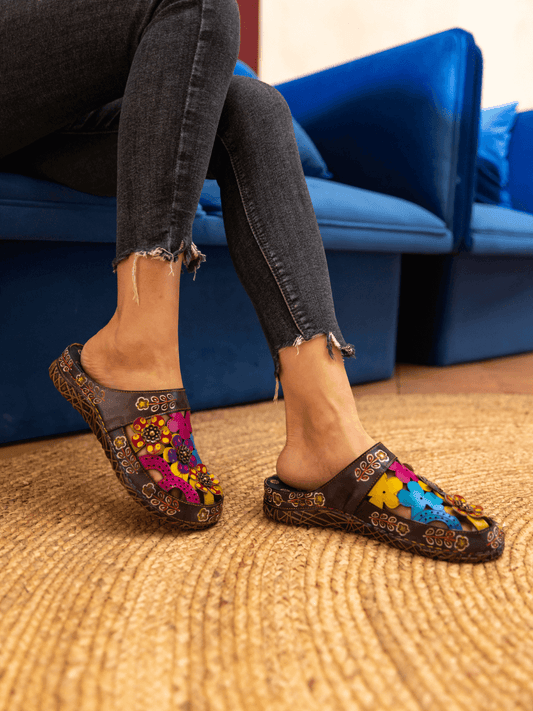 Soffia | Brickell Tropical Cut-out Leather Sandal