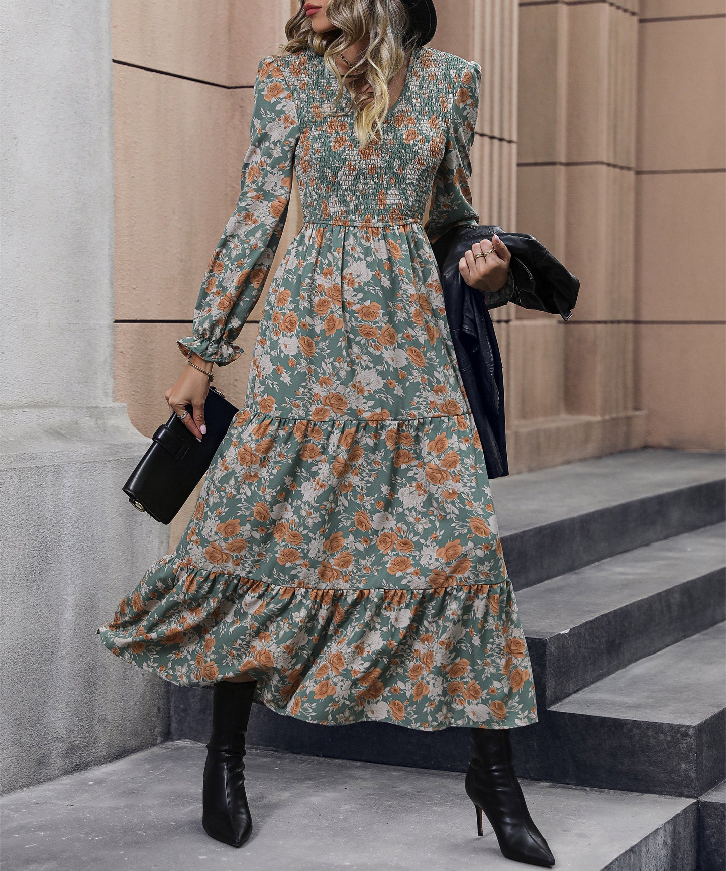 Cosmo Print Smock Midi Dress - Multi