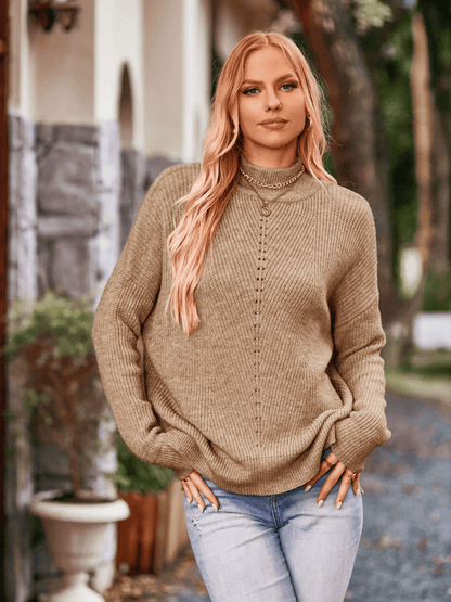 Wiley Relaxed Turtleneck Sweater - Khaki