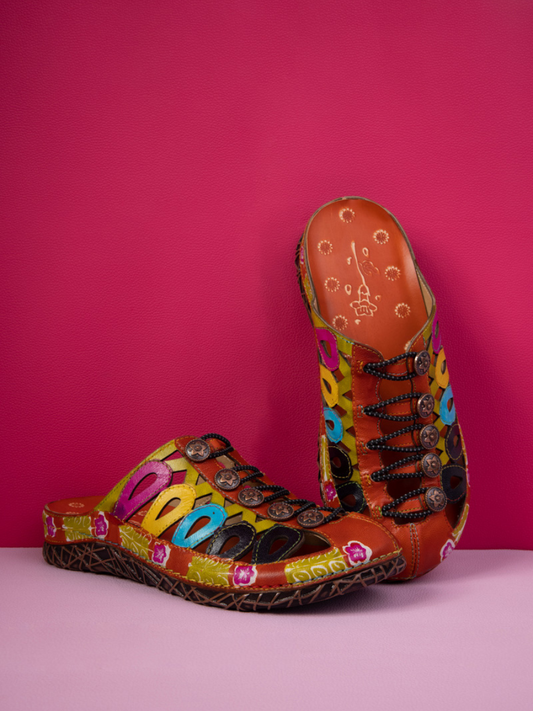 Soffia | Rowan Embossed Leather Sandal