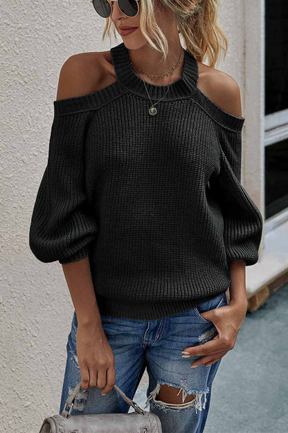 Off-shoulder Knitted Sweater
