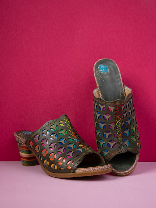 Soffia | Tracee Rainbow Open-toe Leather Sandal