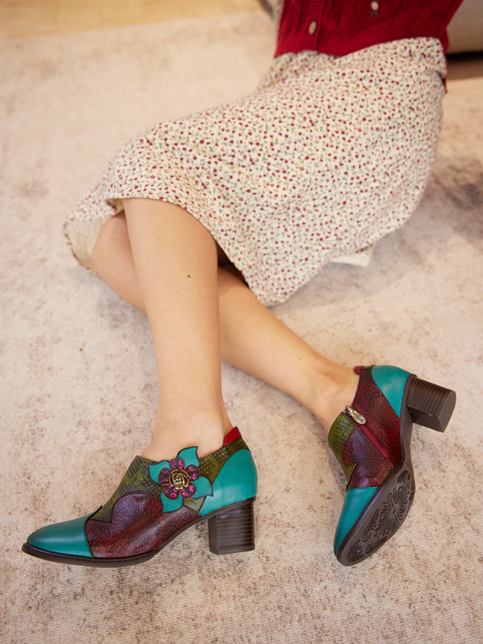 Soffia | Dixon Daisy Applique Leather Pump