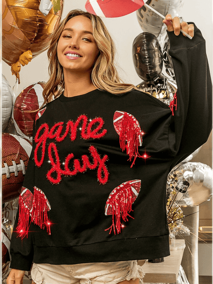 Game Day Super Bowl Sequins Sweater