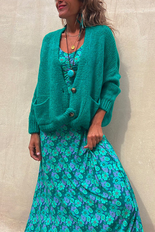 Moxidress Button Down Pockets Sweater Cardigan