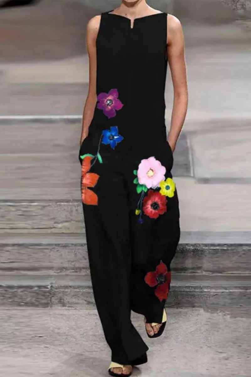 Embroidered Cotton and Linen Jumpsuit