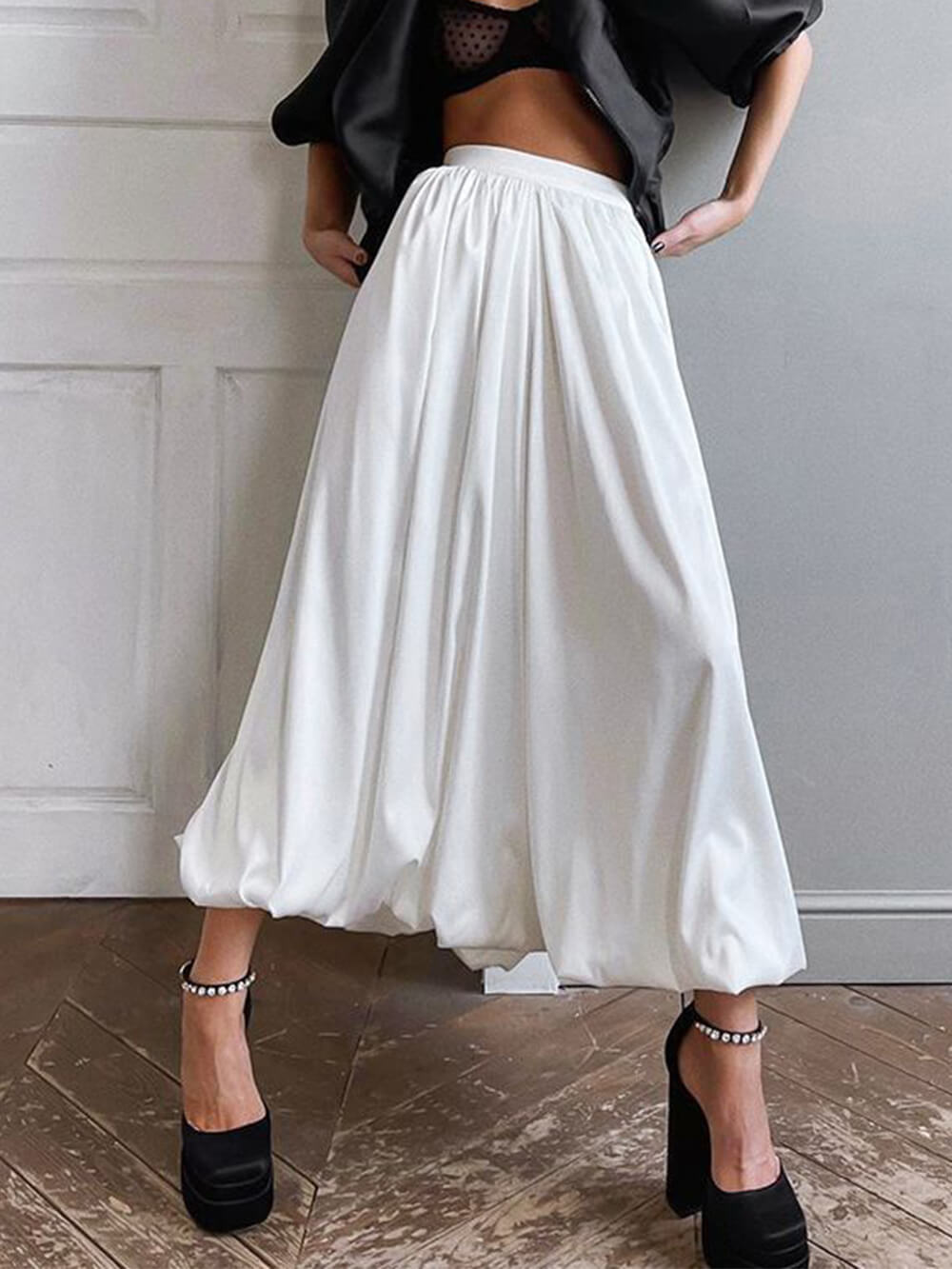 French High Waist A-line Skirt Skirt