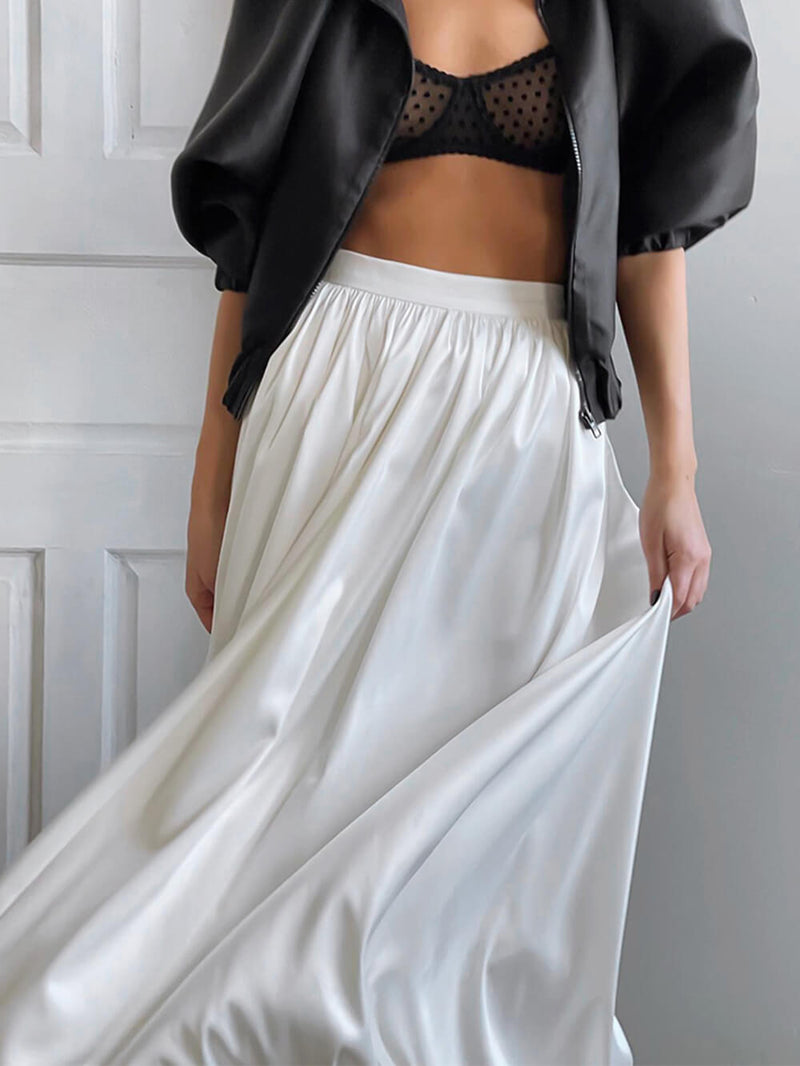 French High Waist A-line Skirt Skirt