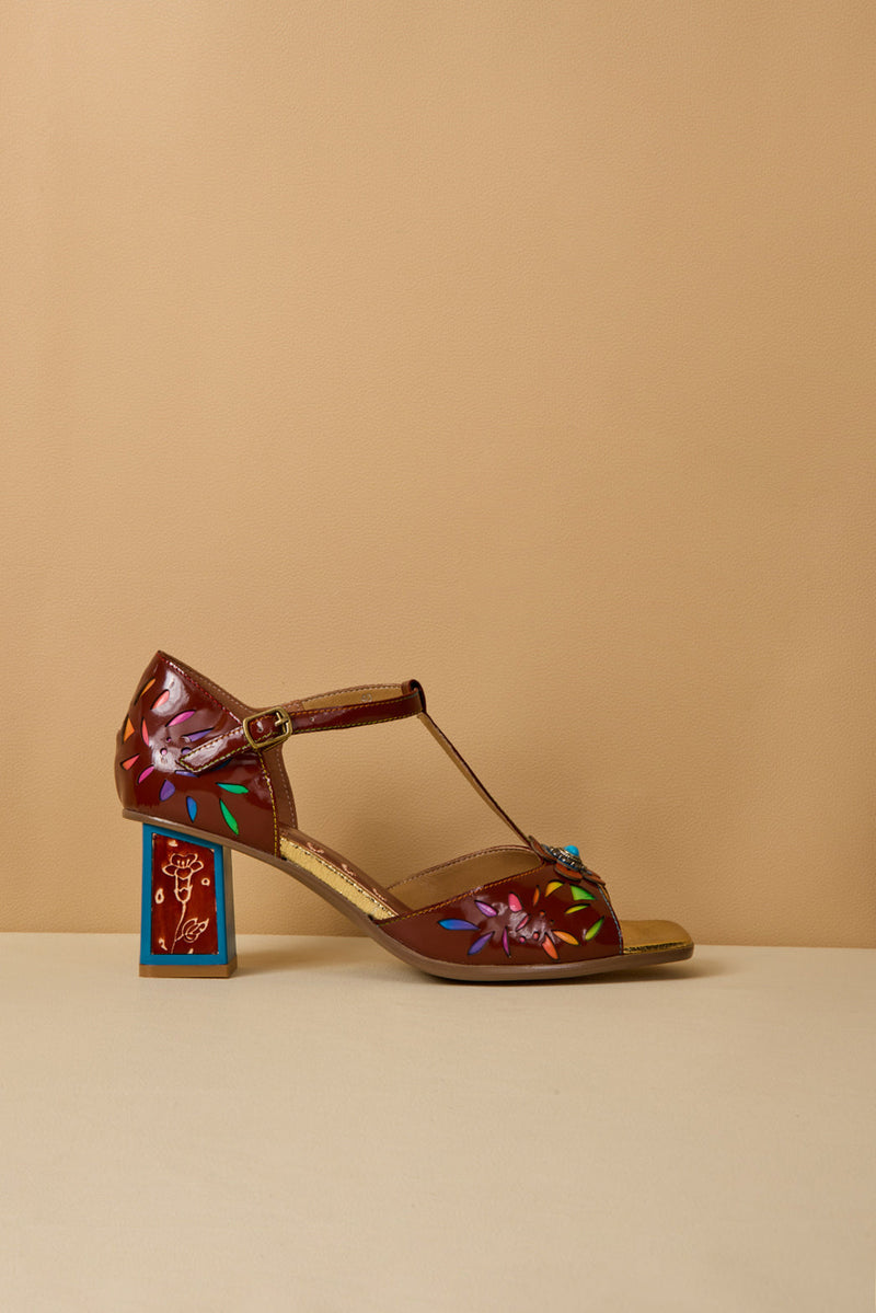Soffia | Roselynn Perforated T-strap Pump
