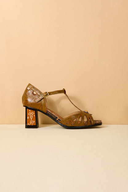 Soffia | Romancing You Crack T-strap Pump