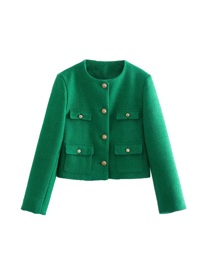 Classic Style Green Cardigan