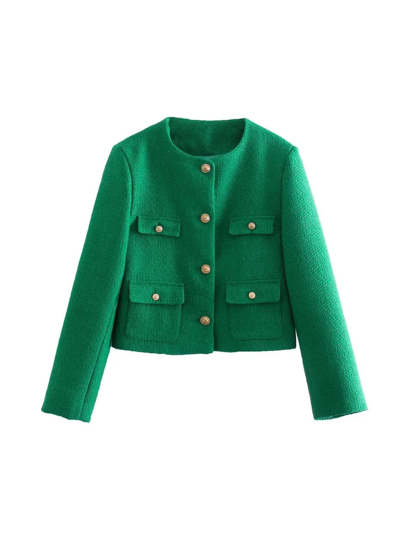 Classic Style Green Cardigan