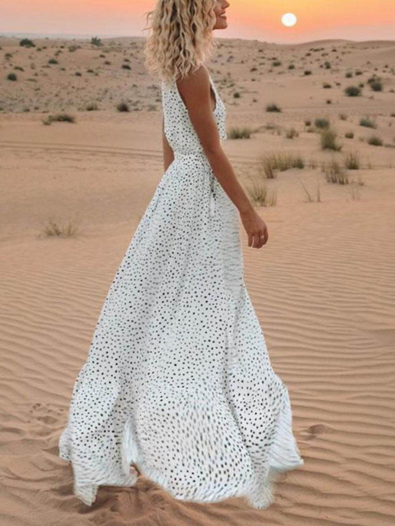 Desert Dream - V-neck Sleeveless Maxi Dress