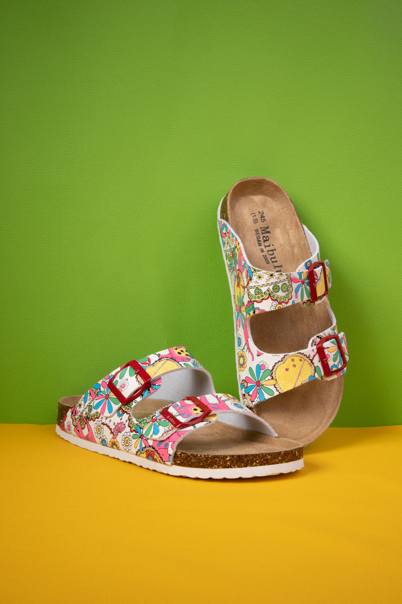 Maibulun | Lovey Dovey Printed Double Strap Sandal