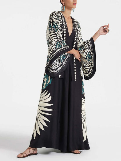 Unique Print Flowy Maxi Dress