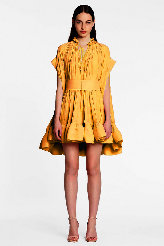 Basia Cape-effect Ruffle Mini Dress