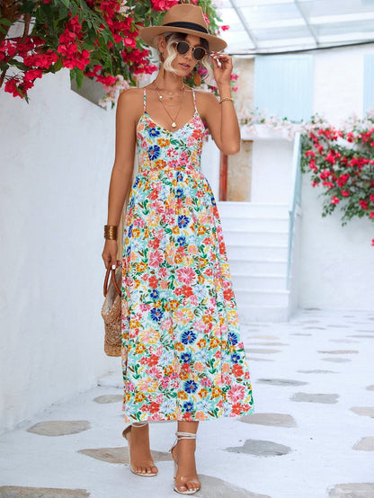 Summer Backless Split Halter Dress