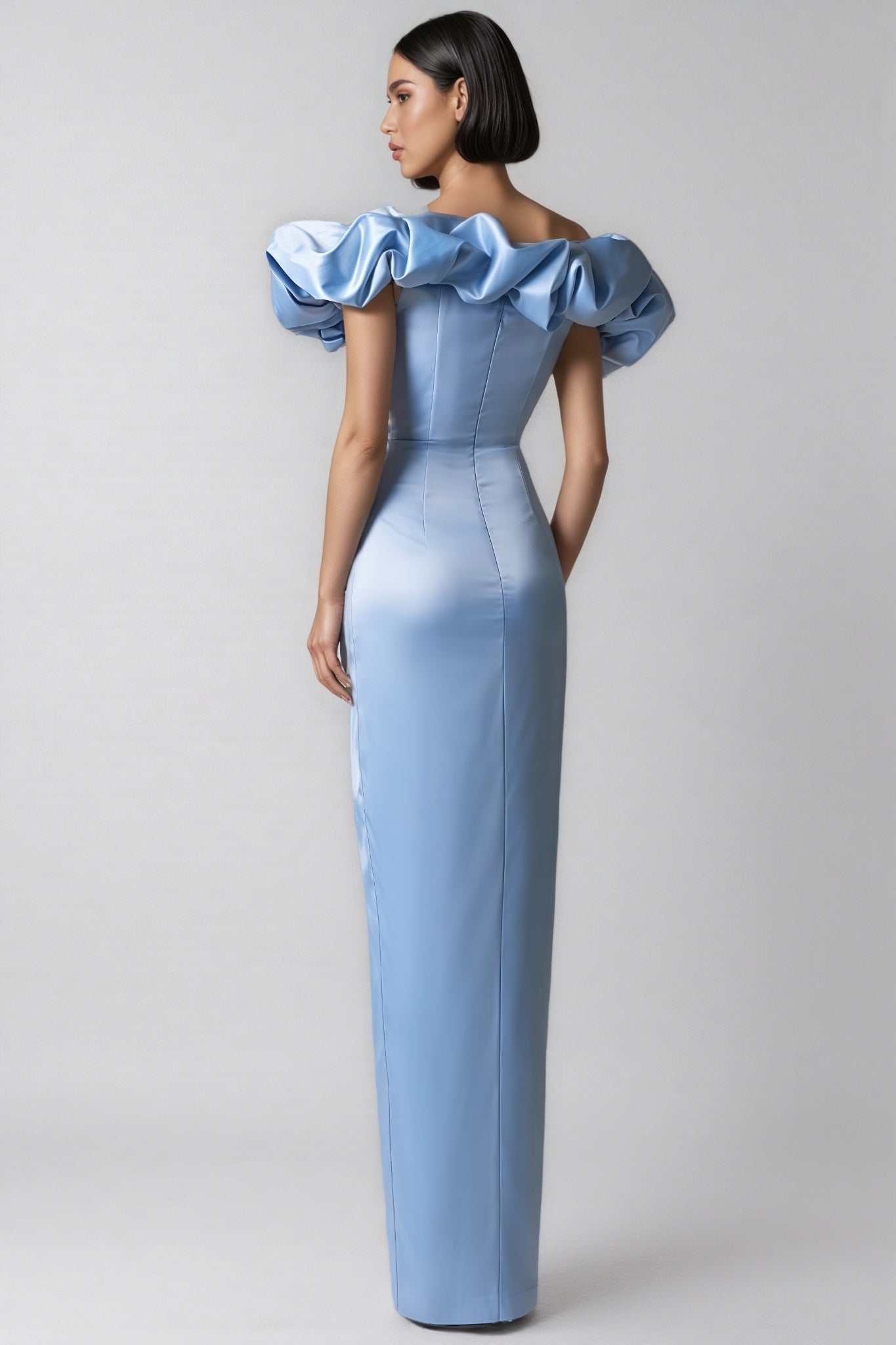 Ardend Off-shoulder Ruffle Split Maxi Dress