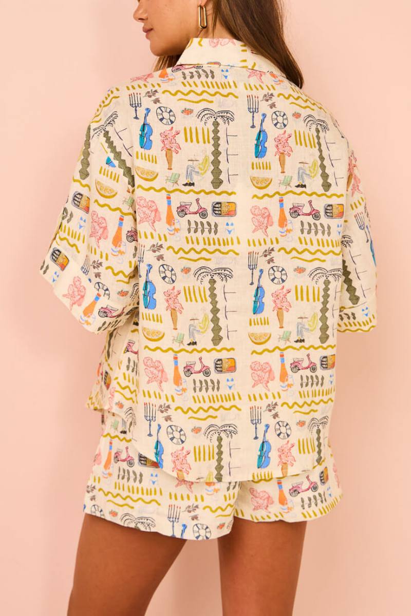 Printed Loose Shorts Set