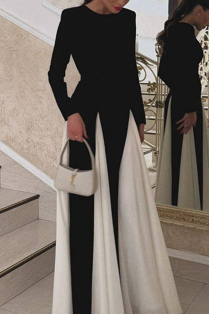 Getting Glam and Panelled Tulle Long Sleeve A-line Maxi Dress